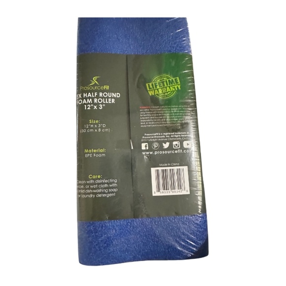 ProsourceFit Flex Half Round Foam Roller – 12" x 3" – Blue - Picture 4 of 4